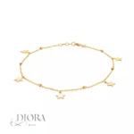 پابند طلا با آویزهای ستاره 18 عیار با وزن ۲٫۰۷ گرم و طول ۲۴ سانت از Diorajewels