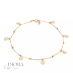 پابند طلا طرح گل با گوی البرنادو 18 عیار با وزن ۱٫۷۰ گرم و طول ۲۴ سانت از Diorajewels