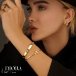 گوشواره طلا طرح میخ کارتیه 18 عیار با وزن ۲٫۹۰۰ گرم از Diorajewels